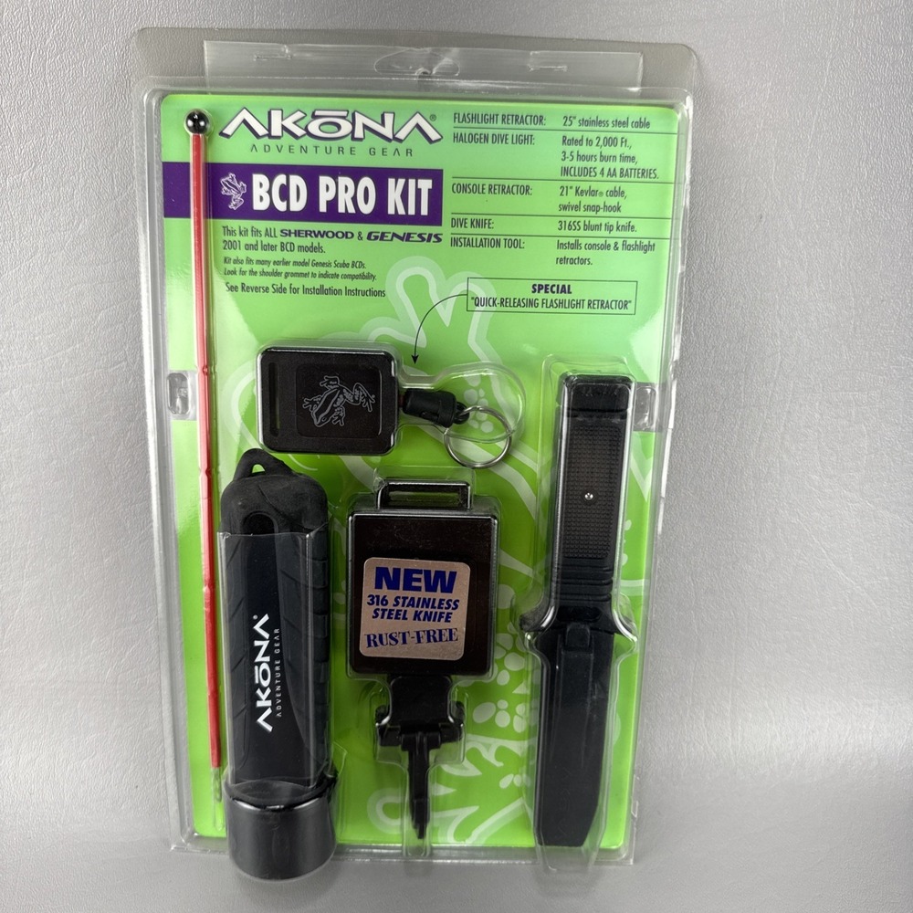 Akona‎ Sherwood & Genesis BCD Pro-Kit Mini Light Accessory Kit Scuba Diving NEW